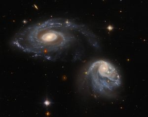 Two interacting galaxies making up the pair known as Arp-Madore 608-333.