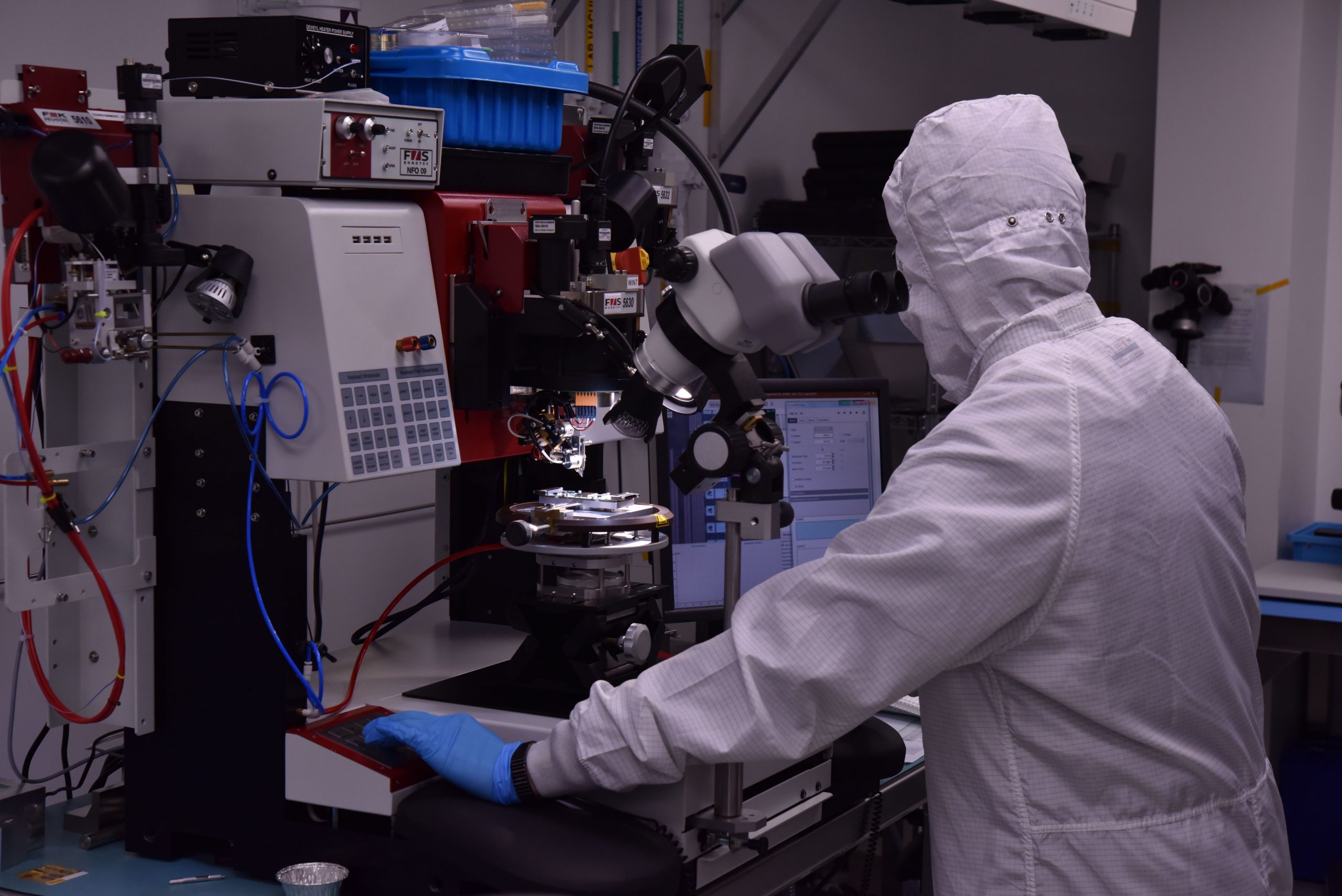 A technician in the Detector Packaging Lab.