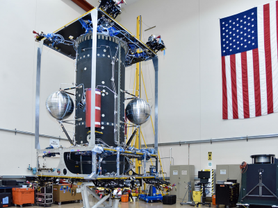 This image, taken by Maxar in their Palo Alto, California, facility, features the OSAM-1 spacecraft bus under development.
