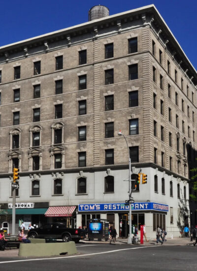 Photo of the Goddard Institute for Space Studies facility, Columbia University's Armstrong Hall at the corner of Broadway and West 122th Street in New York City, on a sunny afternoon in May 2013.