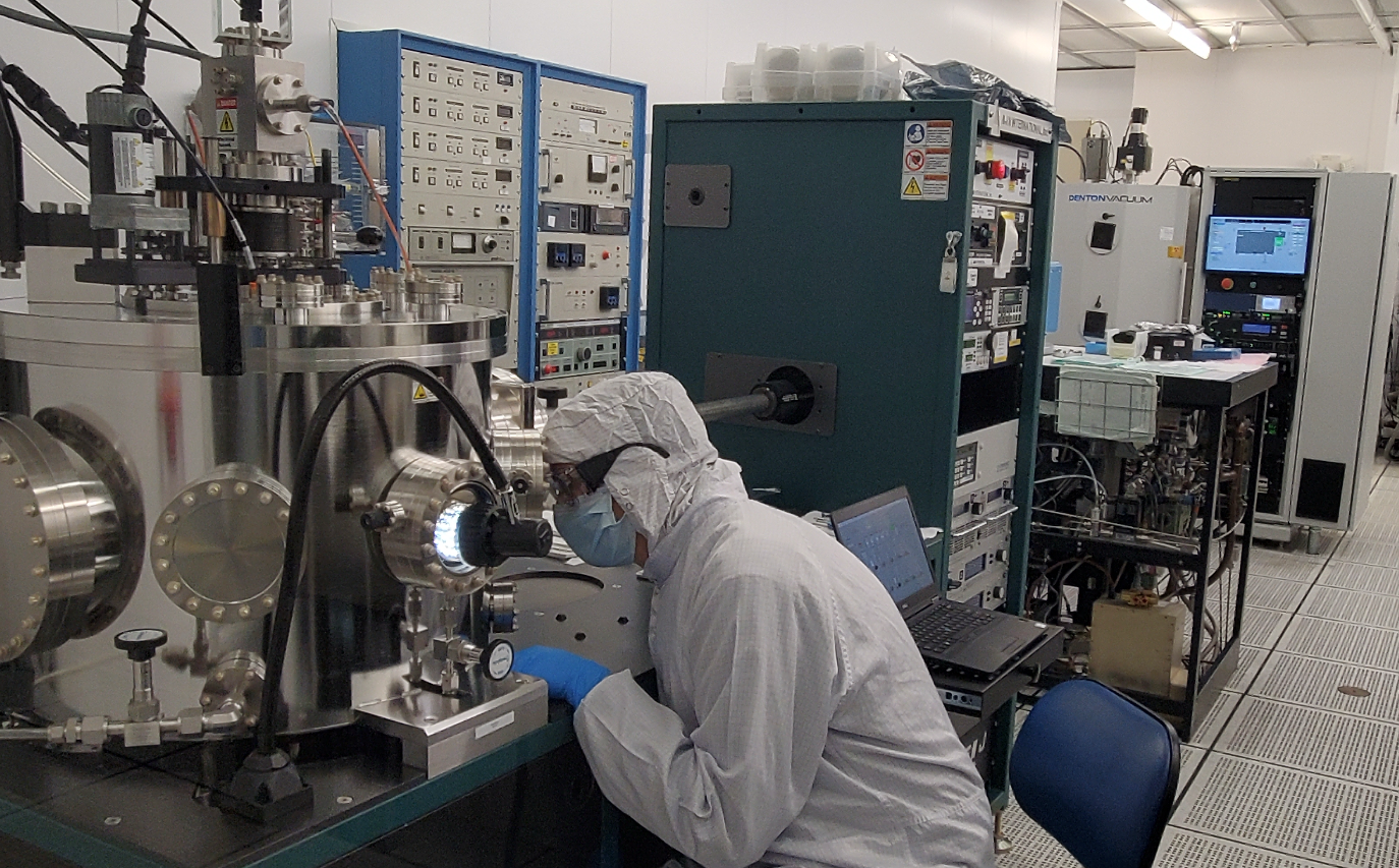 Engineer at work in the Detector Development Lab (DDL) which is a microelectronics fabrication facility dedicated to the development of advanced detectors, micro-electrical-mechanical-systems (MEMS), nano-scale devices, circuits, and components for NASA’s missions.