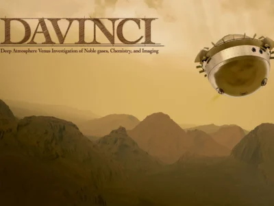 Davinci Probe Illustration. After exploring the top of Venus’s atmosphere and the composition of a mountainous region known as Alpha Regio, DAVINCI will drop its probe to the surface in 2031.