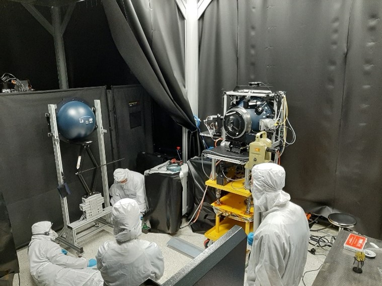 Goddard Laser for Absolute Measurement of Radiance (GLAMR) setup for calibrating the Ocean Color Instrument (OCI) on the Plankton, Aerosol, Cloud, ocean Ecosystem (PACE) mission.