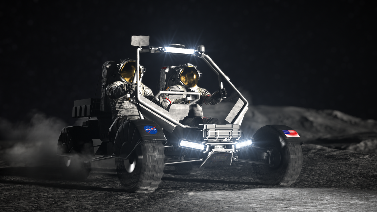 An artist’s concept of NASA’s Lunar Terrain Vehicle.